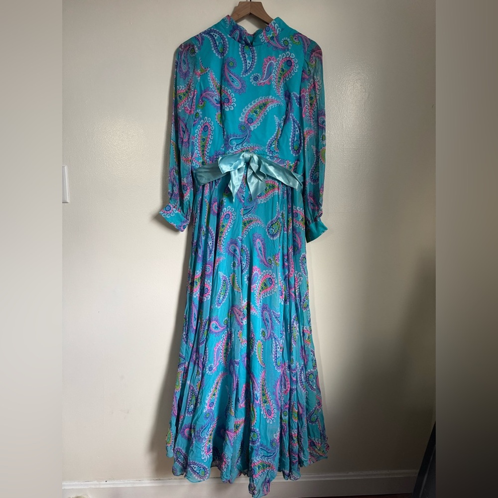 Vintage 60s/70s paisley mesh jumpsuit